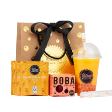 Load image into Gallery viewer, bubble tea kit gift set with vegan powder and boba
