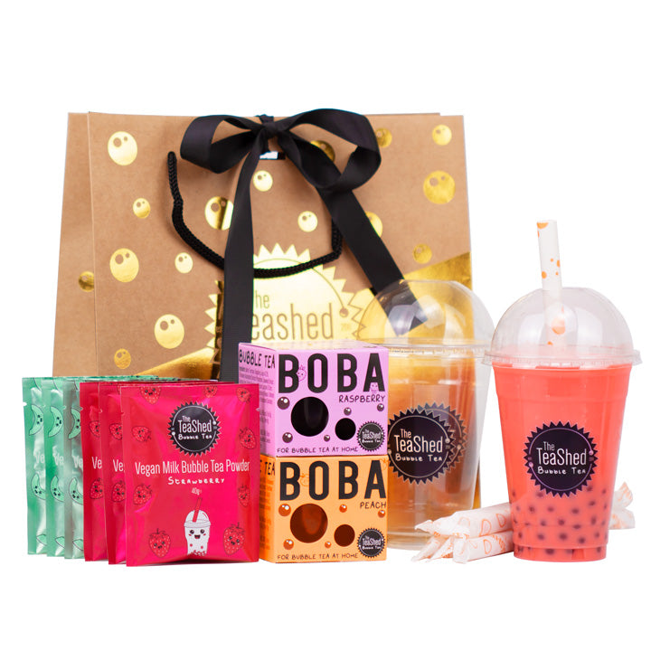 Bubble Tea Kit Gift Set Popping Boba, Bubble Tea Powder, Cups and