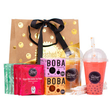 Load image into Gallery viewer, boba tea kit gift set with vegan powder and boba

