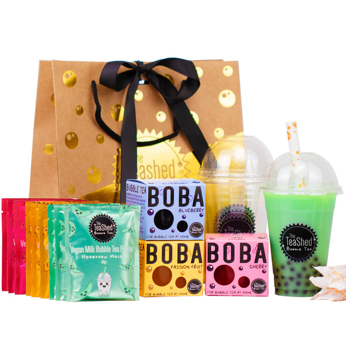 Bubble Tea Kit Gift Set with powder and popping boba