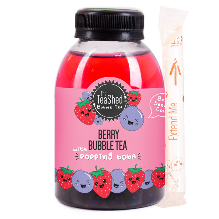 Berry Ready To Drink Bubble Tea Bottle - Contains Blueberry Popping Bo ...