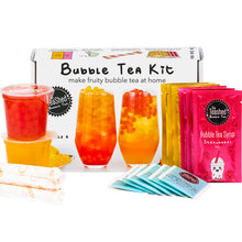 Load image into Gallery viewer, bubble tea kit with syrup and popping boba 6 servings
