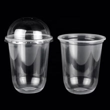 Load image into Gallery viewer, Pack of 50 12oz (350ml) U shape cups with dome lid for Bubble Tea and cold drinks

