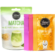 Load image into Gallery viewer, matcha latte starter kit with fruit syrup
