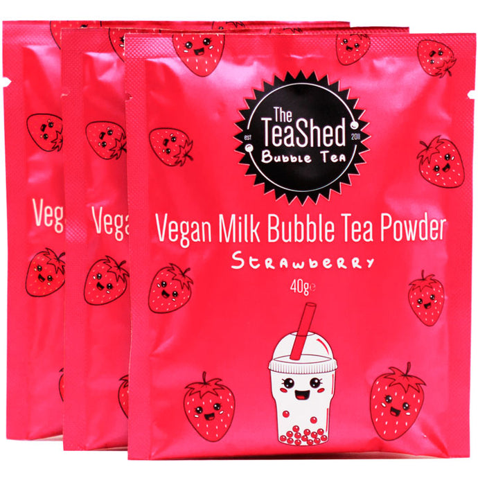 strawberry milk bubble tea powder vegan