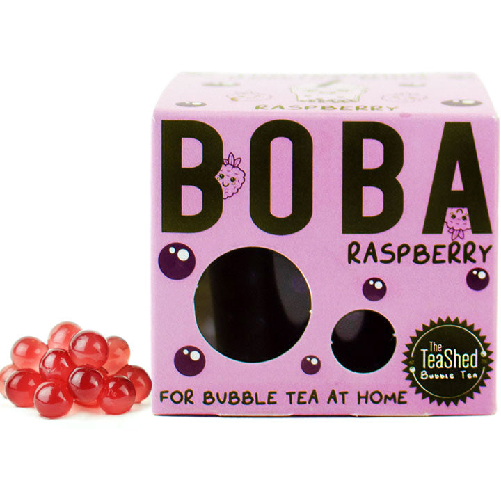 Raspberry popping boba bubbles for bubble tea