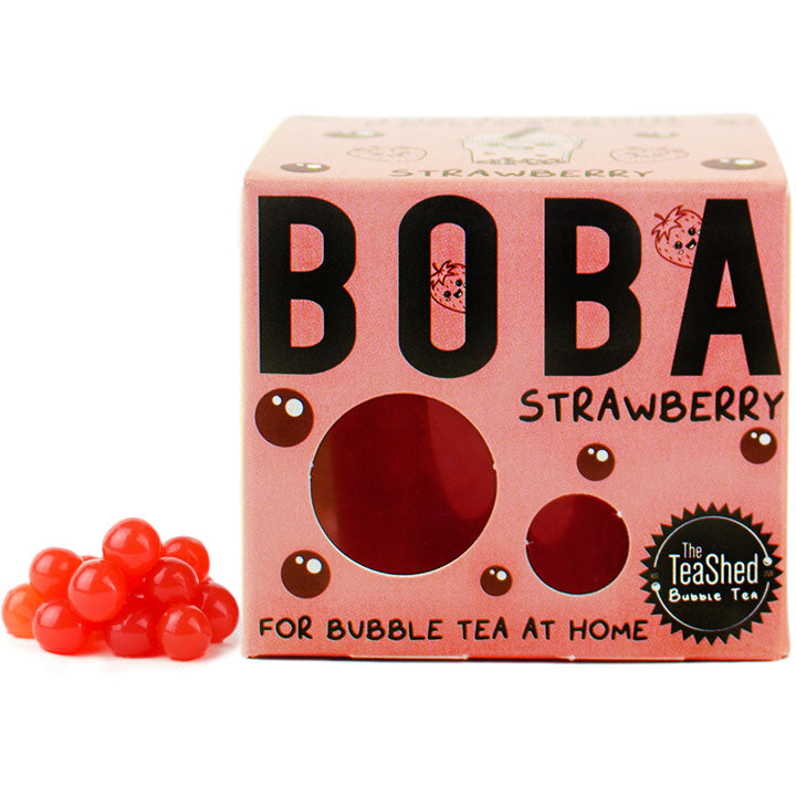 Strawberry popping boba bubbles for bubble tea